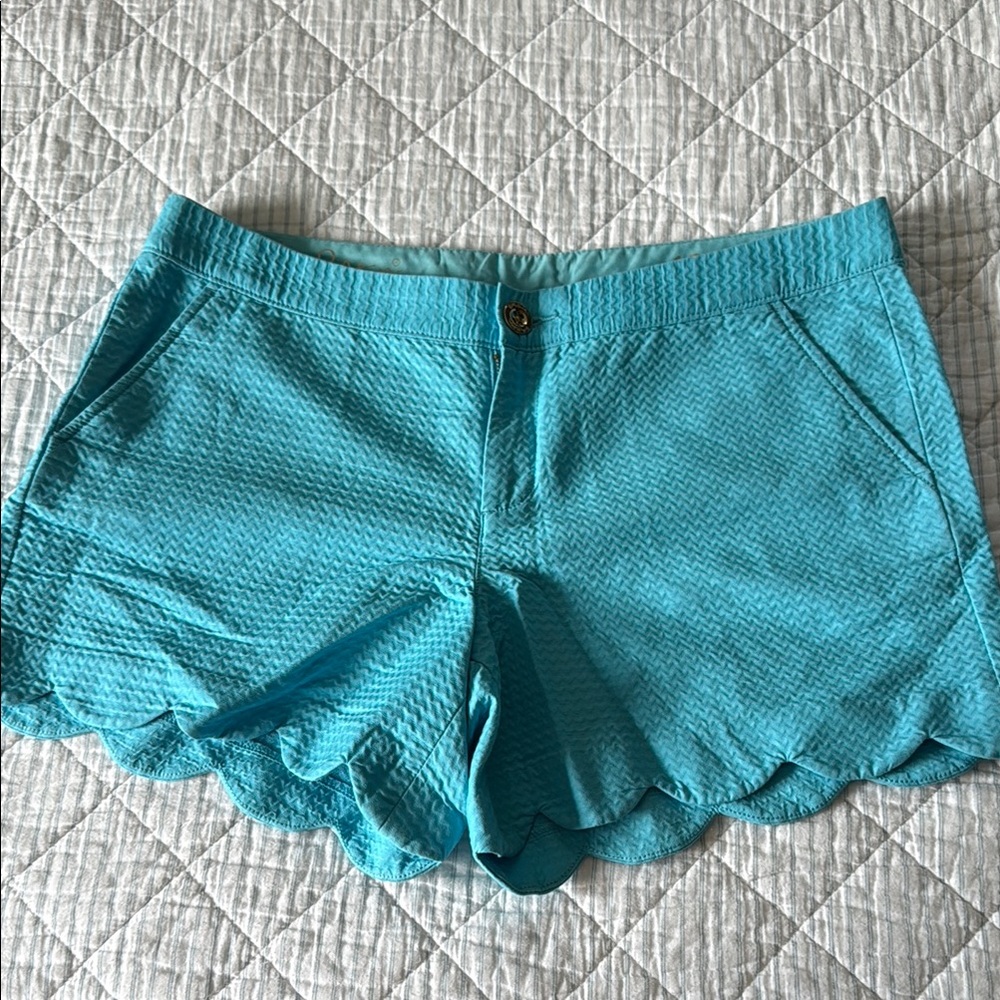 Women's Lilly Pulitzer Blue Scalloped Buttercup Shorts